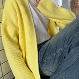 Cardigan in maglia con cintura annodata in vita, comodo e rilassato