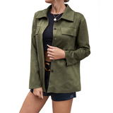 Elegante giacca in similpelle da donna