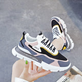 Sneakers da donna - Comode suole spesse - Rete traspirante - Chiusura casual con lacci