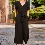 Tuta da donna - 100% cotone filato - Elegante e comoda - Maniche corte