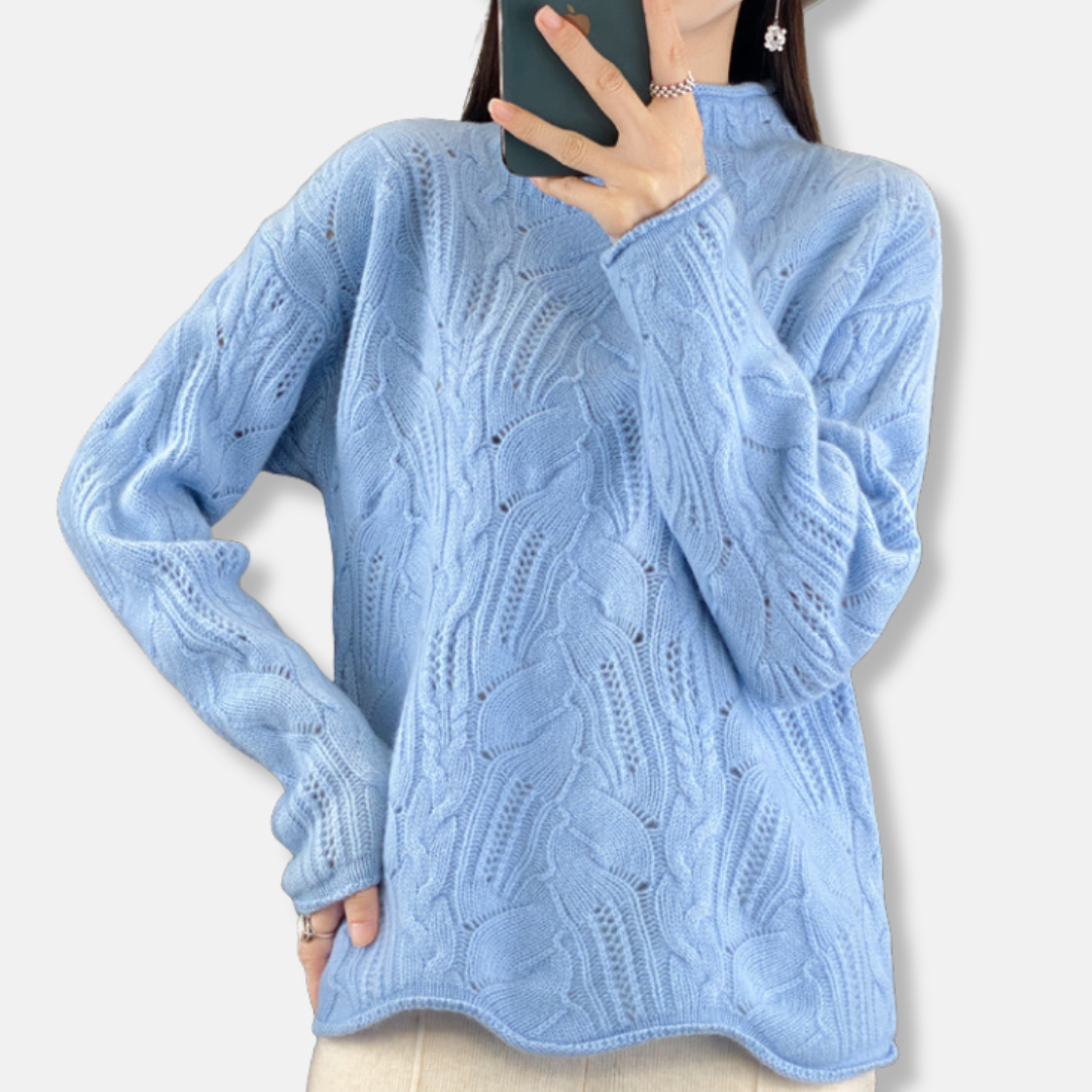 Maglione da donna - Maglia leggera - Collo alto - Maniche lunghe - Vestibilità oversize