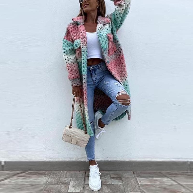 Lisa - Cappotto lungo, caldo e multicolore