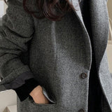 Blazer in misto lana tinta unita