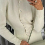 Cardigan lavorato a maglia a maniche lunghe, minimalista e rilassato