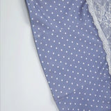 Completo minigonna corta con stampa a pois in pizzo