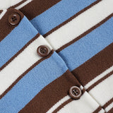 Cardigan lavorato a maglia a maniche lunghe slim vintage a righe