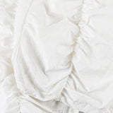 Pantaloni cargo bianchi a gamba larga con coulisse