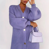 Cardigan in maglia rilassata tinta unita