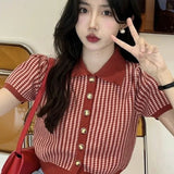 Cardigan a maniche corte con colletto rovesciato in maglia sottile