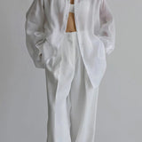 Camicetta bianca vintage di alta qualità con colletto ampio