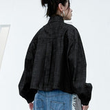 Giacca da lavoro in denim con risvolto