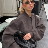 Giubbotto bomber in pelle scamosciata con collo alto