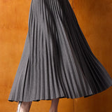 Gonna midi plissettata in maglia a vita alta vintage