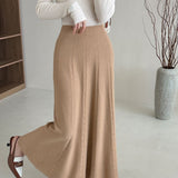 Gonna lunga a vita alta in maglia testurizzata vintage