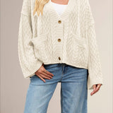 Cardigan oversize in maglia a trecce