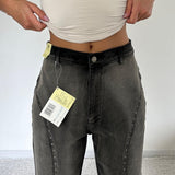 Jeans dritti patchwork vintage