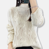 Maglione da donna - Maglia leggera - Collo alto - Maniche lunghe - Vestibilità oversize