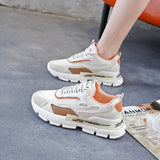 Sneakers da donna - Comode suole spesse - Rete traspirante - Chiusura casual con lacci