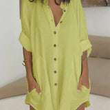 Tuva - Abito camicia semplice con bottone e tasca