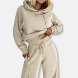 Completo due pezzi da donna - Maglia liscia - Vita alta - Vestibilità comoda