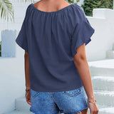 Ima - Blusa moderna con scollo tondo