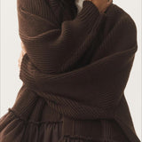 Cardigan in maglia trasparente con volant