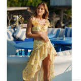 Completo due pezzi con gonna push-up floreale 3D