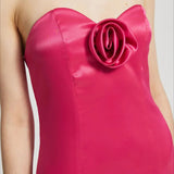 Abito da festa sexy aderente senza spalline con fiori 3D