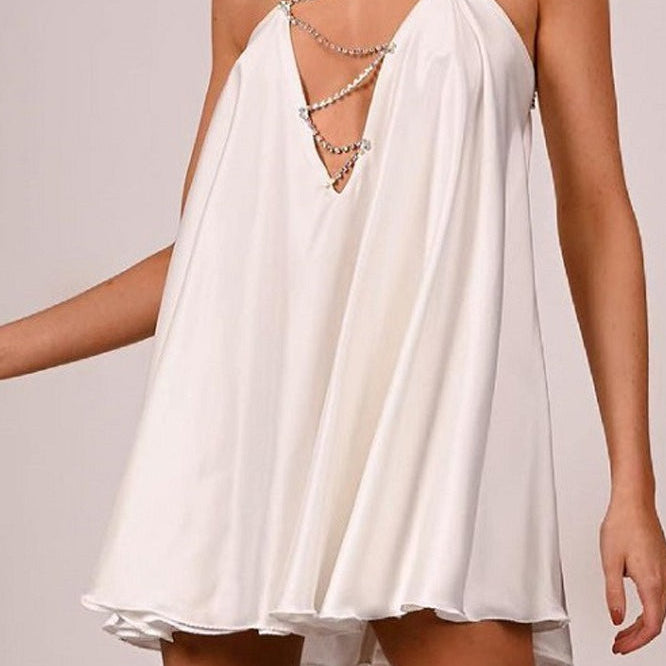 Abito da festa sexy con scollo a V profondo e schiena scoperta