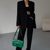 Blazer nero stile retrò ampio