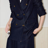 Blazer doppiopetto in twill