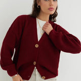 Cardigan tinta unita dalla vestibilità rilassata