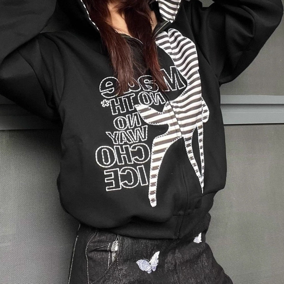 Felpa con cappuccio patchwork vintage con cervi