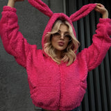 Felpa con cappuccio in pile Teddy con cerniera