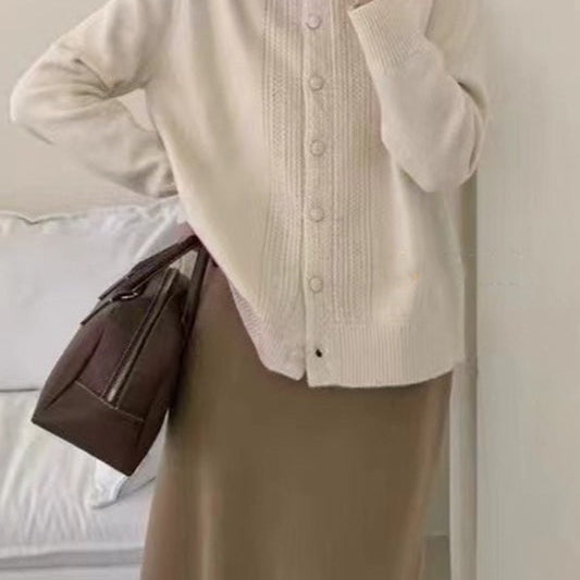 Cardigan in maglia con pizzo vintage