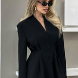 Blazer con scollo a V e dettaglio in vita