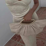 Completo gonna lunga sexy con spalline scoperte