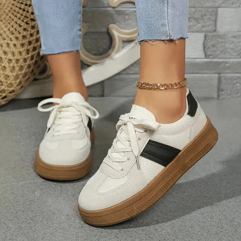 Sneakers da donna - Traspiranti e comode - Allacciate - Suola antiscivolo