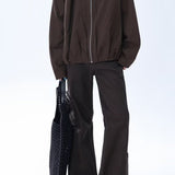 Giacca rilassata in similpelle marrone