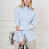 Camicetta slim fit in cotone vintage con vita arricciata