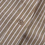 Camicetta a righe con scollo a V e vita irregolare annodata a maniche lunghe