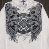 Felpa oversize con stampa mimetica retrò