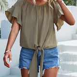 Ima - Blusa moderna con scollo tondo