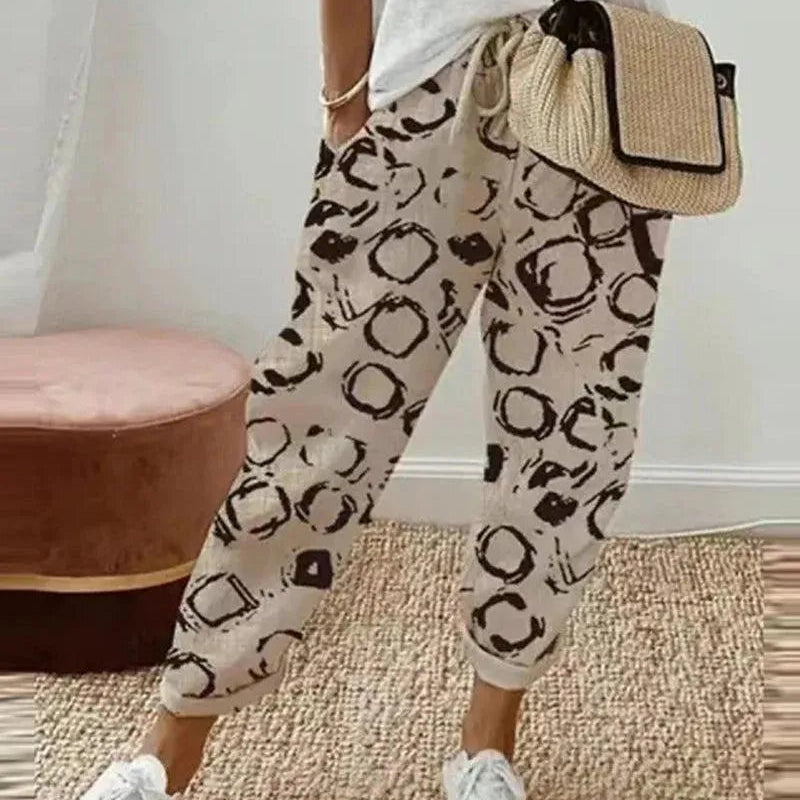 Pantaloni da donna - Vestibilità ampia - Elastico in vita - Tessuto leggero e traspirante