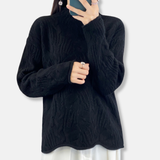 Maglione da donna - Maglia leggera - Collo alto - Maniche lunghe - Vestibilità oversize