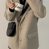 Blazer lungo oversize in misto lana