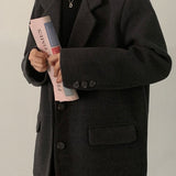 Blazer lungo oversize in misto lana