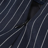 Completo due pezzi con gonna blazer aderente a righe e scollo a V