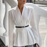 Blazer con scollo a V e dettaglio in vita