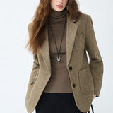 Blazer in lana marrone Maillard